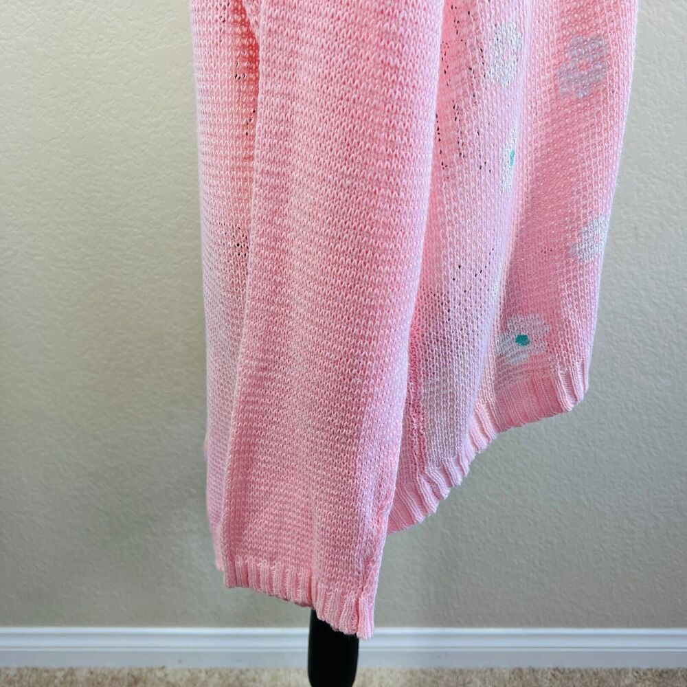 Mine Girly Daisy Print Long Sleeve Corset Back Knit Pullover Sweater Top Edge 3X - Picture 16 of 16